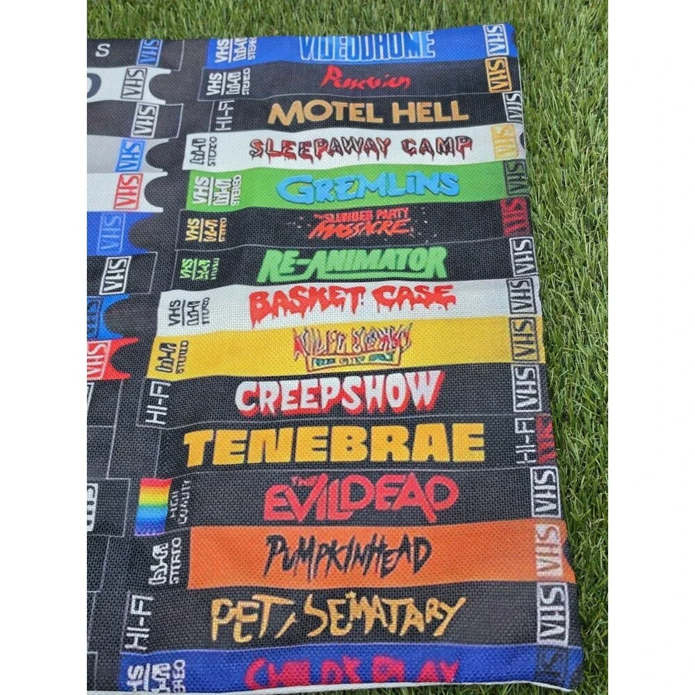 Retro Horror Movie VHS Square Pillow Cover 17.5